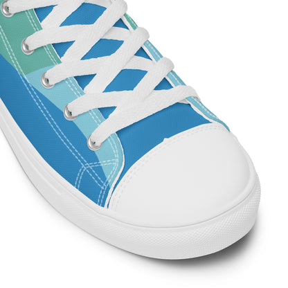 Cute Cats Blue Green Women's High Top Custom Sneakers