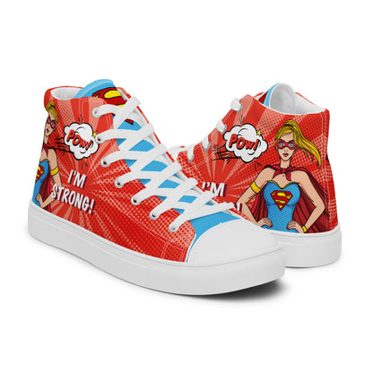 Supergirl Pop-Art Women's High Top Custom Sneakers