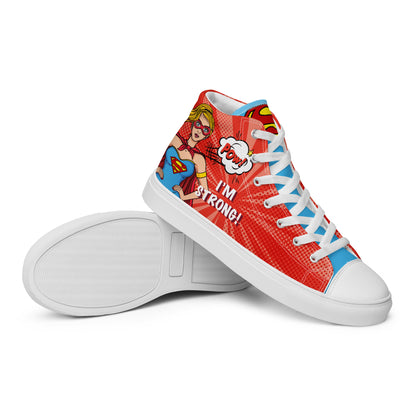 Supergirl Pop-Art Women's High Top Custom Sneakers