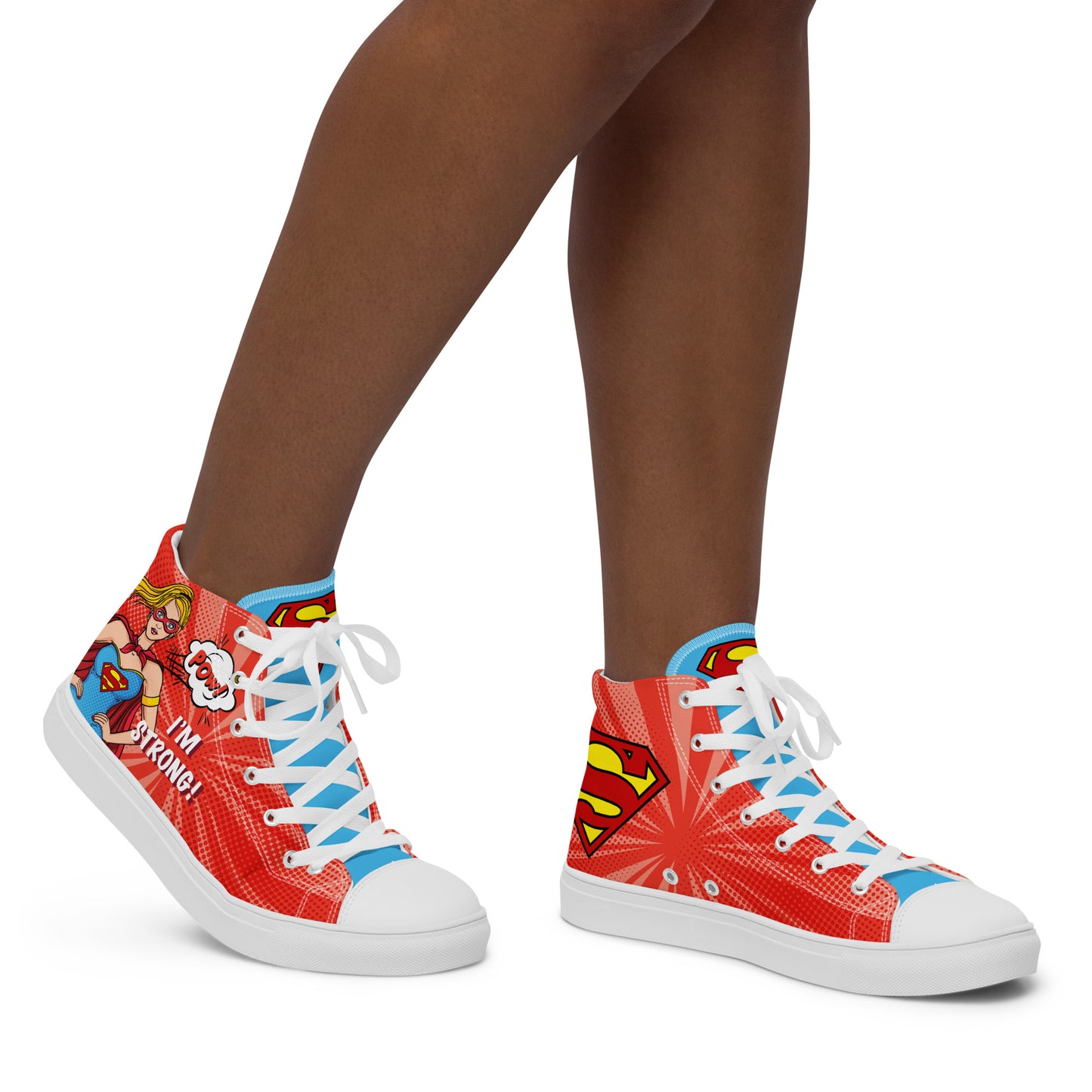 Supergirl Pop-Art Women's High Top Custom Sneakers