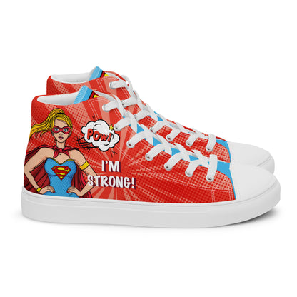 Supergirl Pop-Art Women's High Top Custom Sneakers