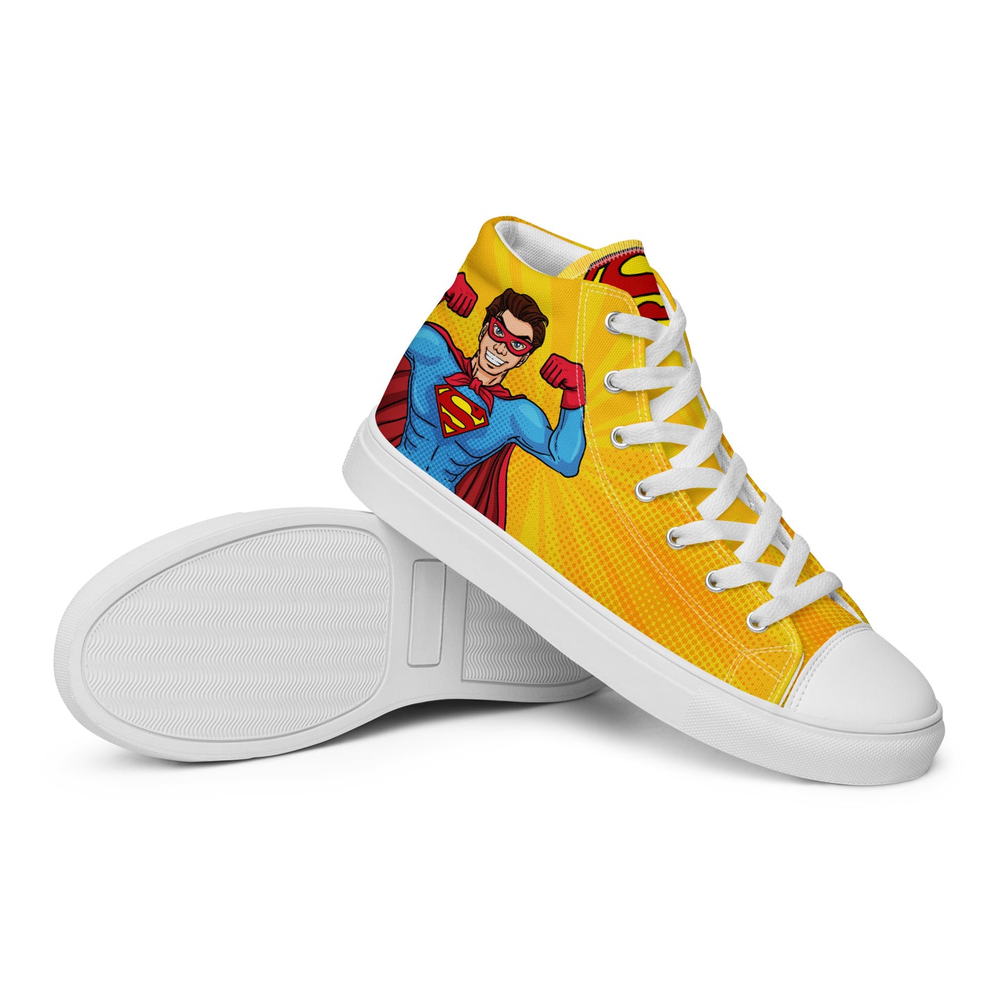 Superman Yellow Women's High Top Custom Sneakers