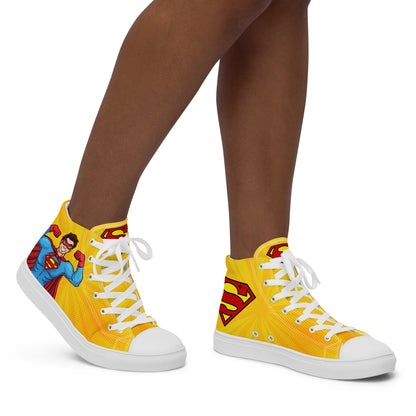 Superman Yellow Women's High Top Custom Sneakers