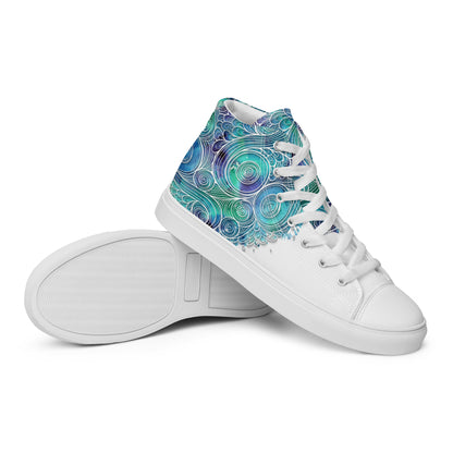 Blue Splash Women's High Top Custom Sneakers