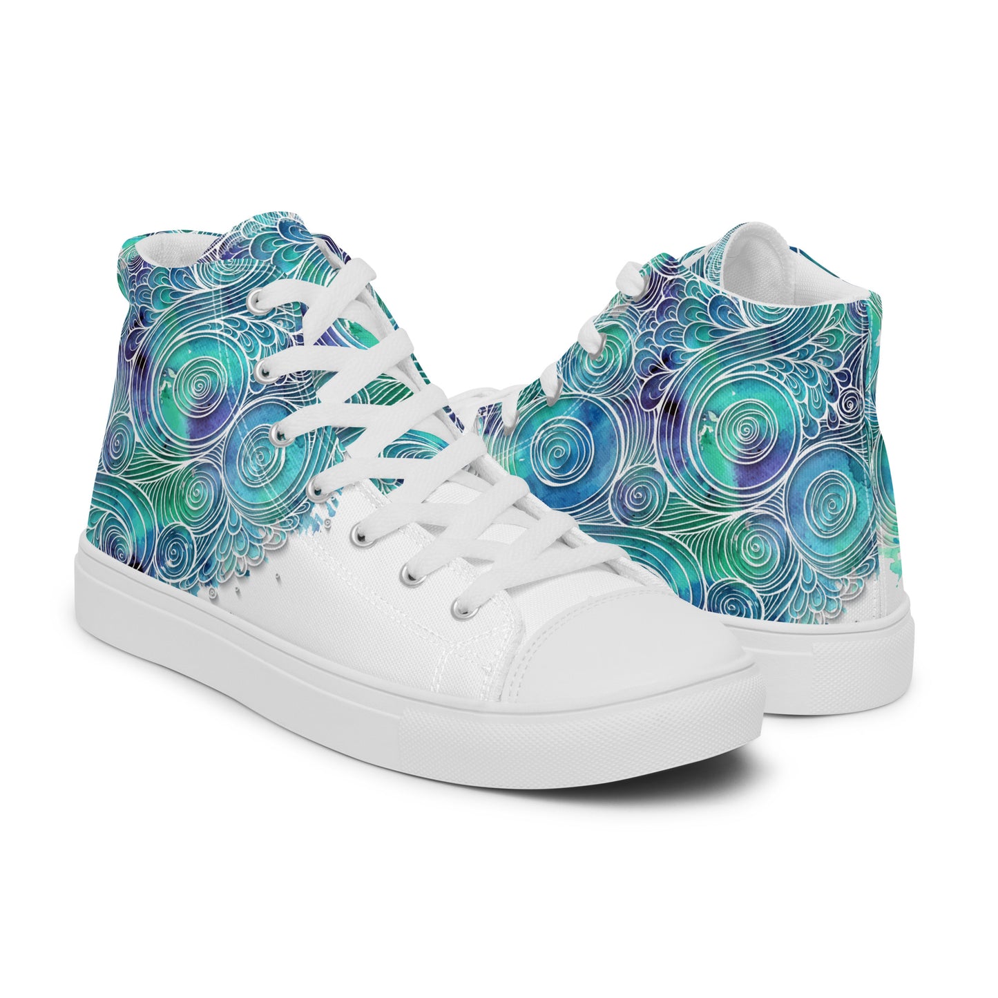 Blue Splash Women's High Top Custom Sneakers