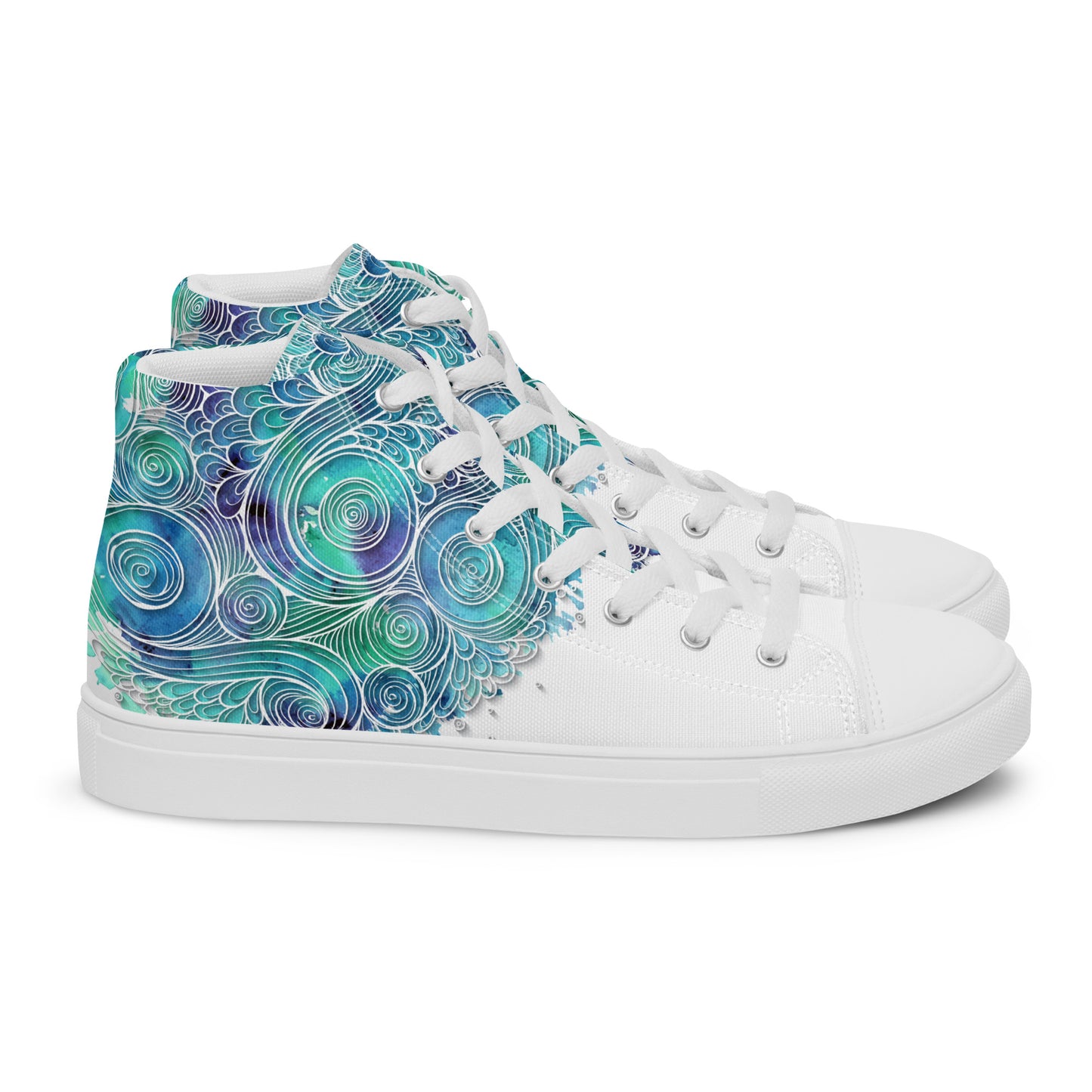 Blue Splash Women's High Top Custom Sneakers