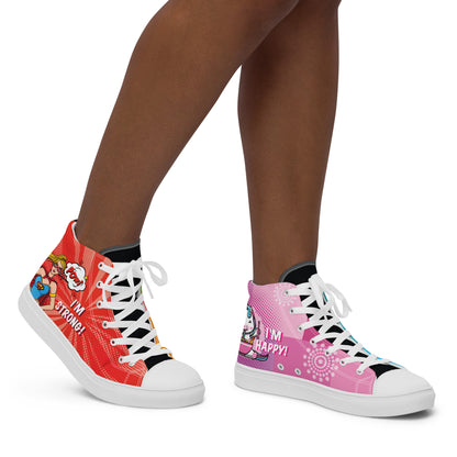 Colourful Cartoons Women's High Top Custom Sneakers