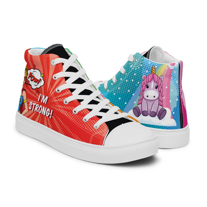 Colourful Cartoons Women's High Top Custom Sneakers