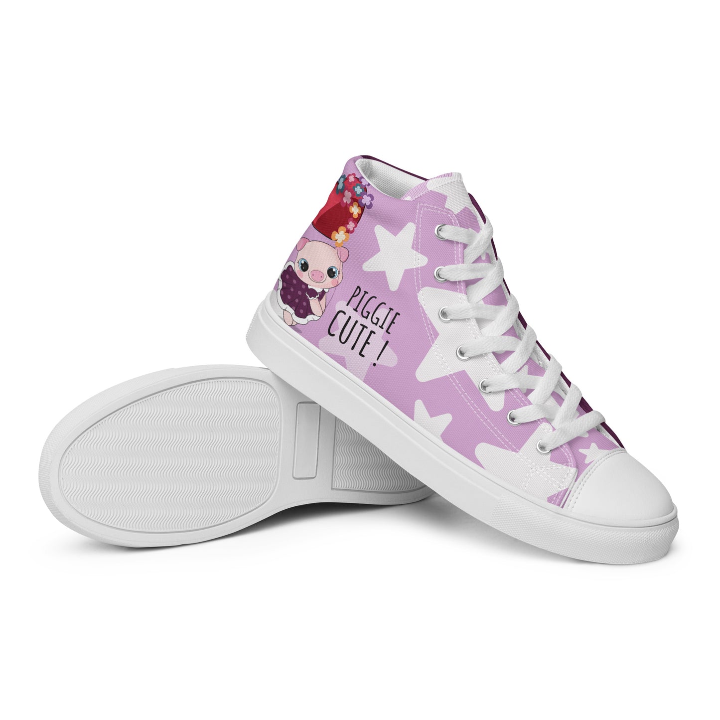 Cutie Pig Women's High Top Custom Sneakers