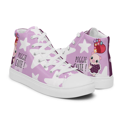 Cutie Pig Women's High Top Custom Sneakers