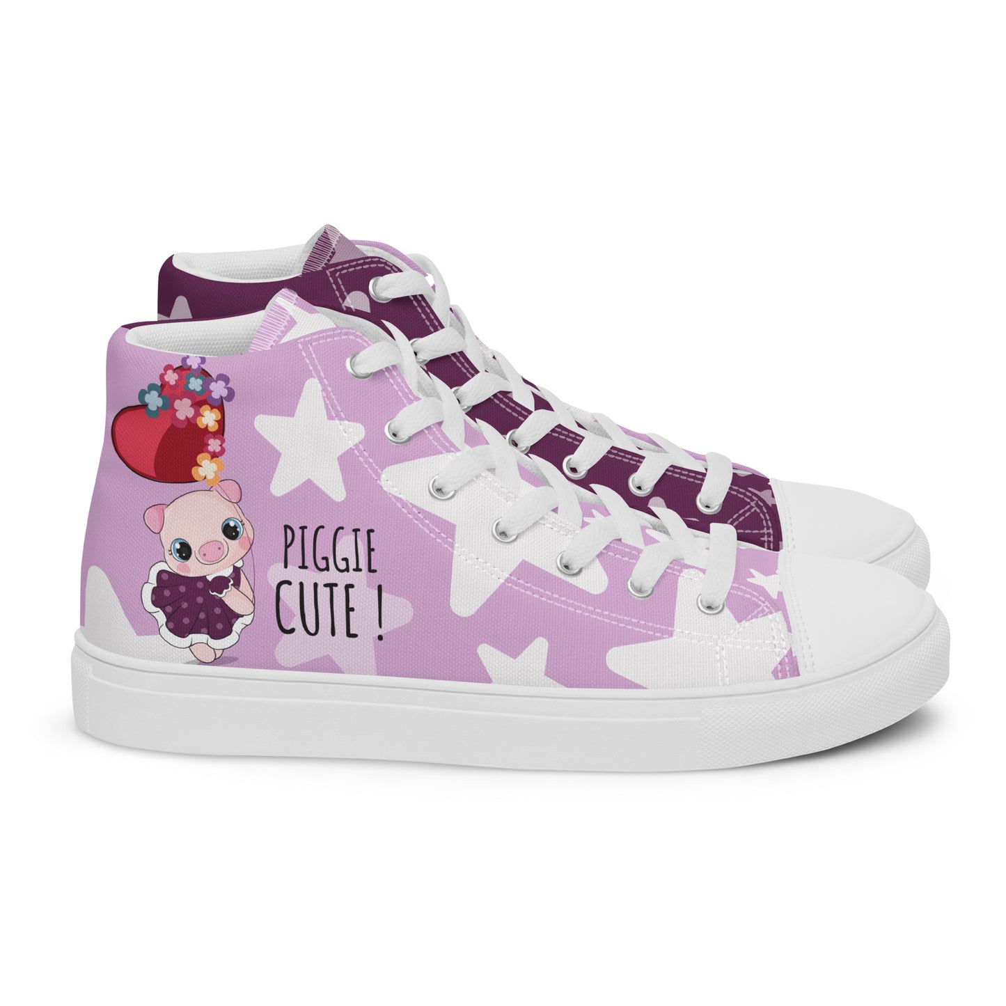 Cutie Pig Women's High Top Custom Sneakers