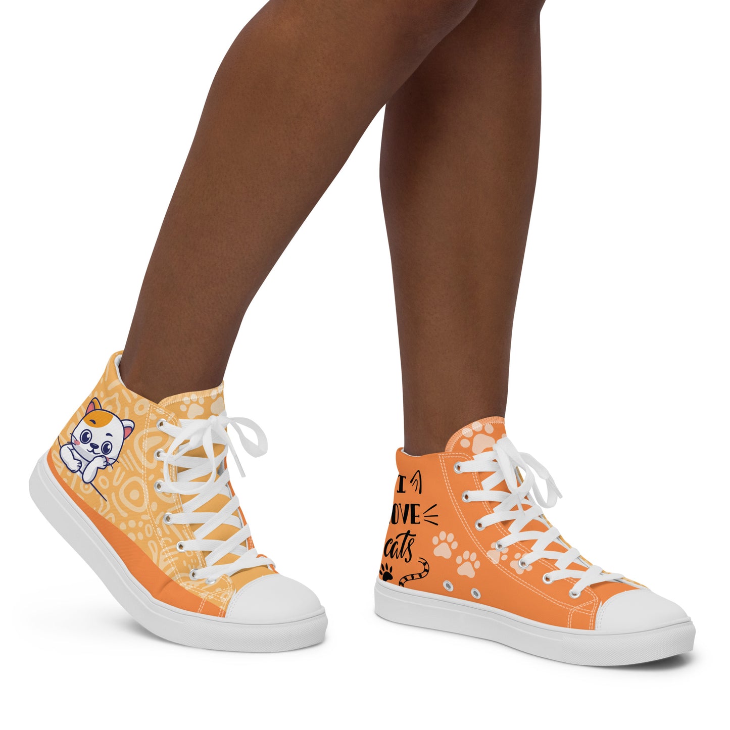 Cute Cat Women's High Top Custom Sneakers