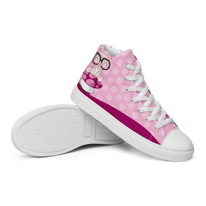 Cute Pig polka-dot Women's High Top Custom Sneakers