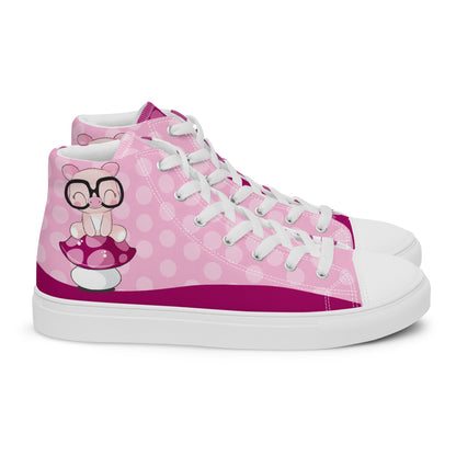 Cute Pig polka-dot Women's High Top Custom Sneakers