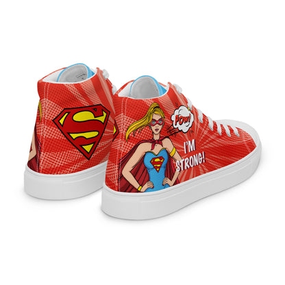 Supergirl Pop-Art Women's High Top Custom Sneakers