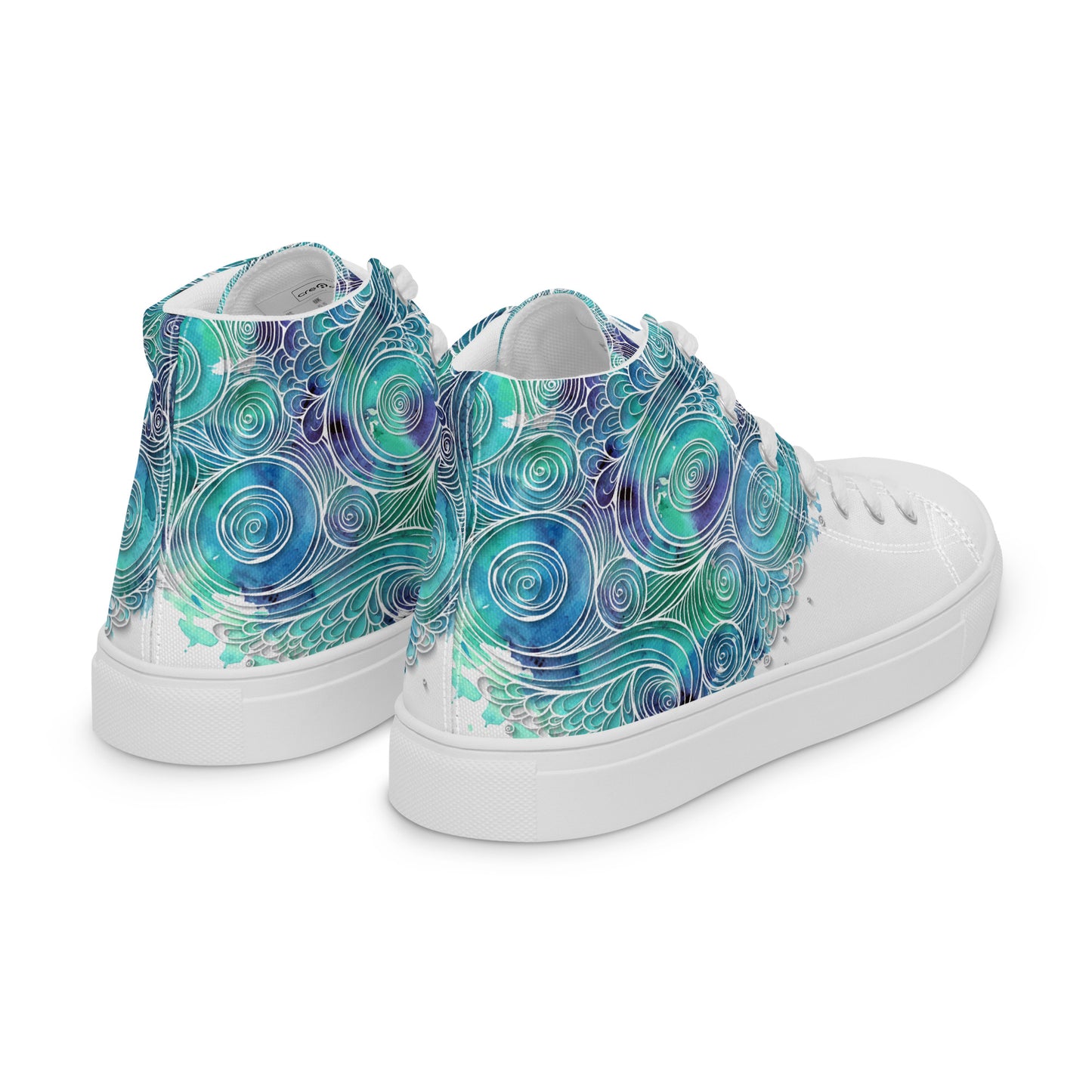 Blue Splash Women's High Top Custom Sneakers