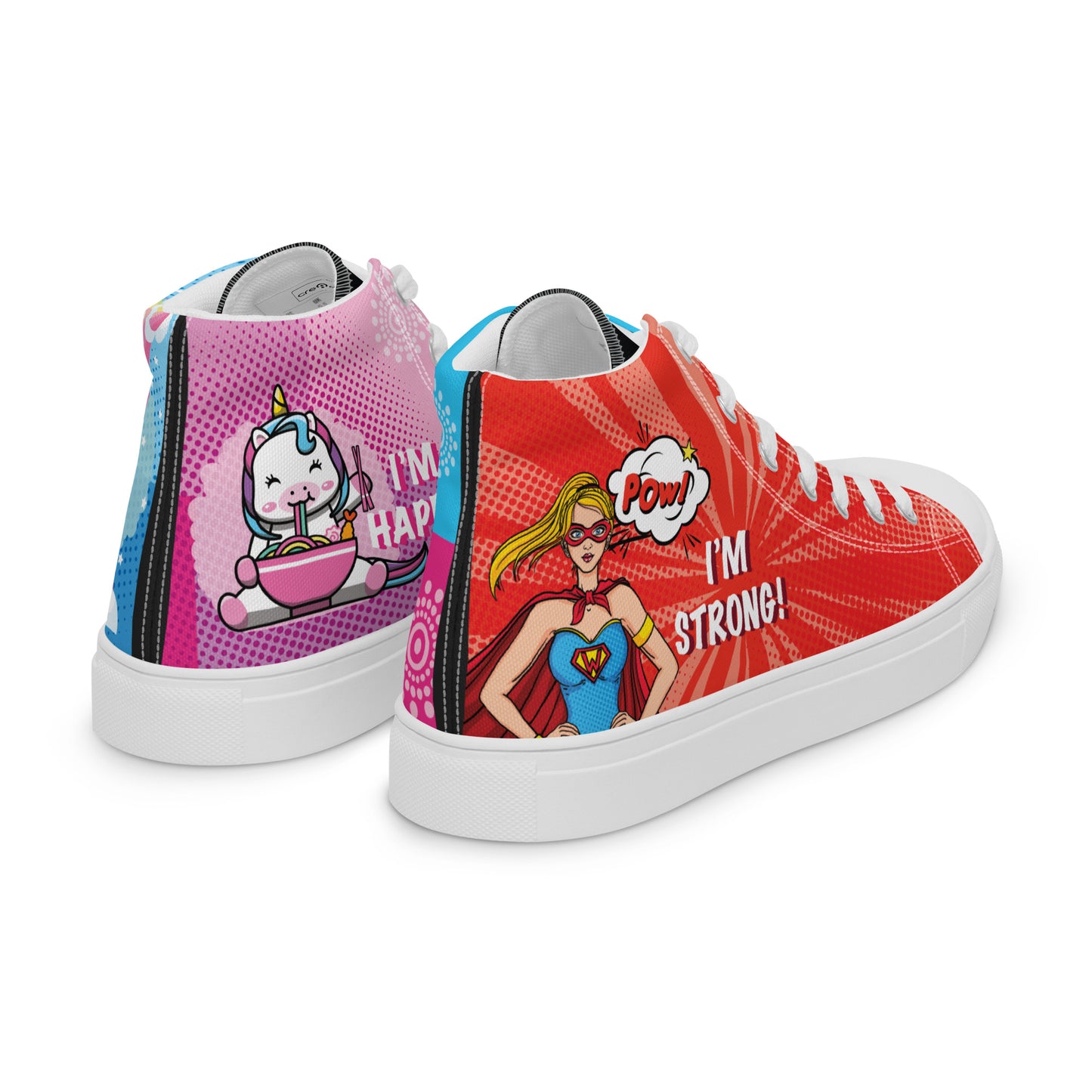 Colourful Cartoons Women's High Top Custom Sneakers