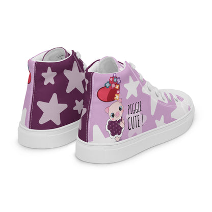 Cutie Pig Women's High Top Custom Sneakers