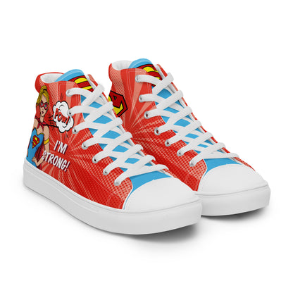 Supergirl Pop-Art Women's High Top Custom Sneakers