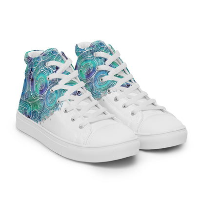 Blue Splash Women's High Top Custom Sneakers