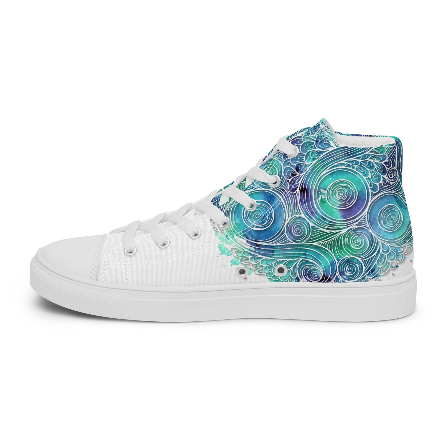 Blue Splash Women's High Top Custom Sneakers