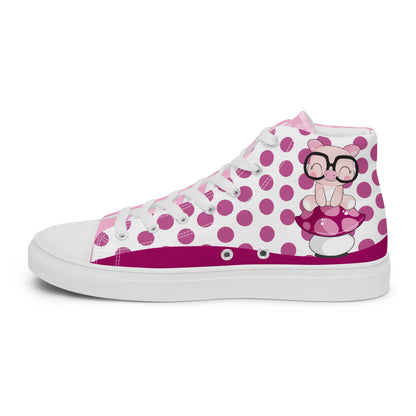 Cute Pig polka-dot Women's High Top Custom Sneakers