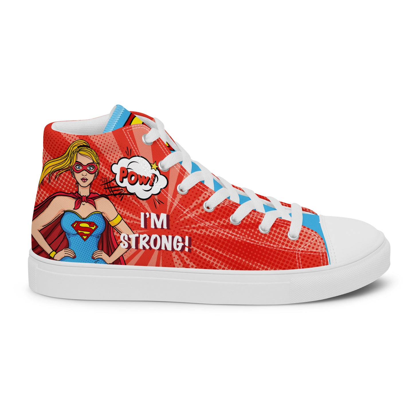 Supergirl Pop-Art Women's High Top Custom Sneakers