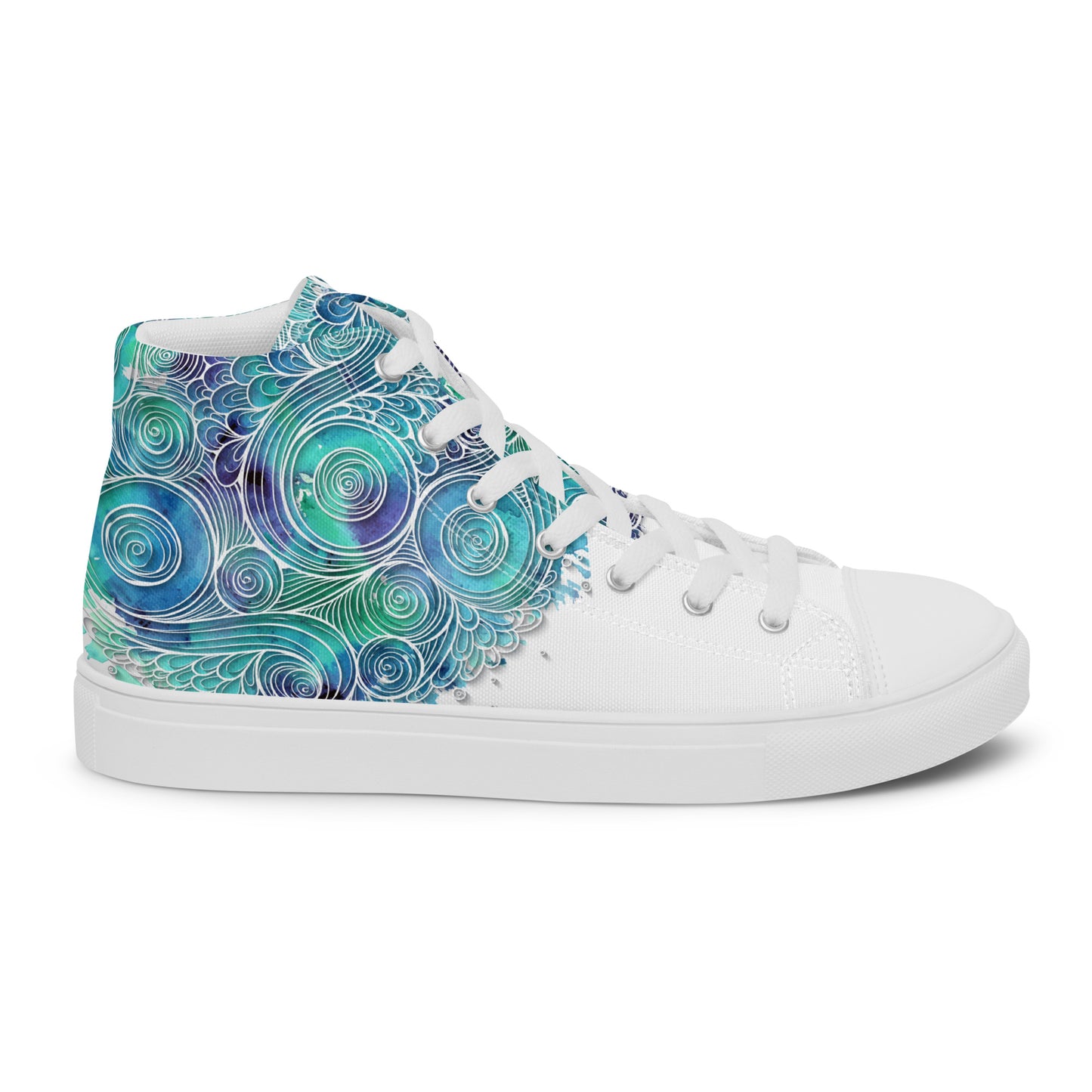 Blue Splash Women's High Top Custom Sneakers