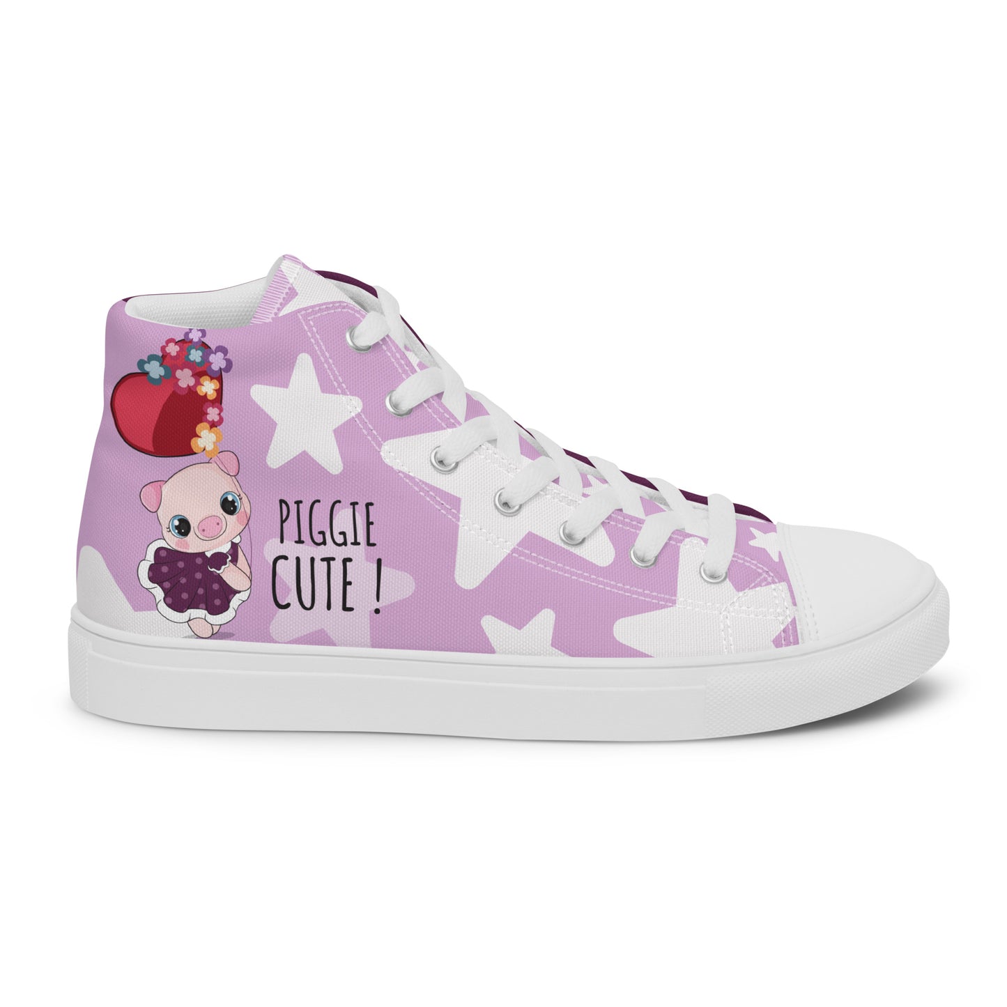 Cutie Pig Women's High Top Custom Sneakers