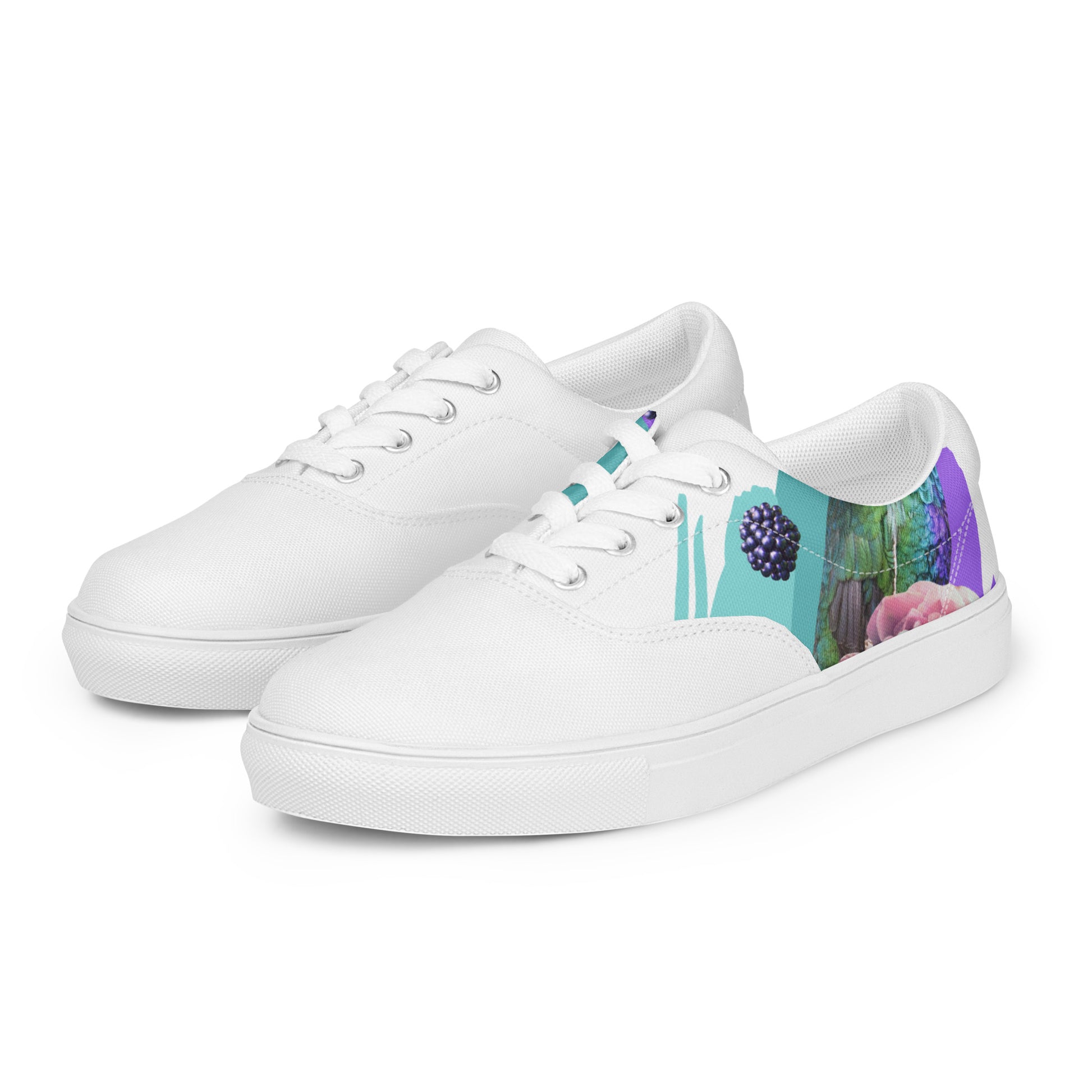 womens lace up canvas shoes white right