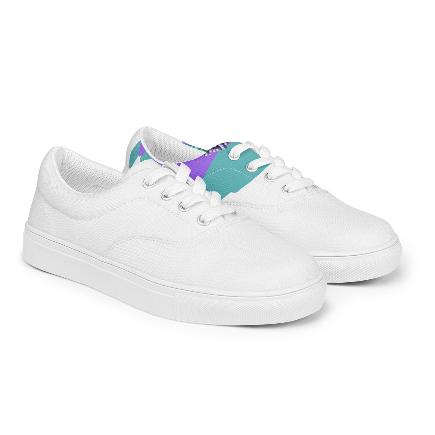 womens lace up canvas shoes white right