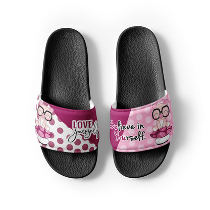 Pink Polka Dot Mushroom Women's Slides