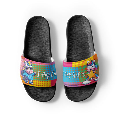 Colorful Unicorn and Cow Women's Slides