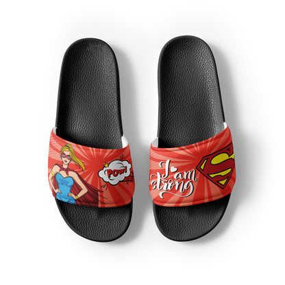 Supergirl-Themed Red Women's Slides