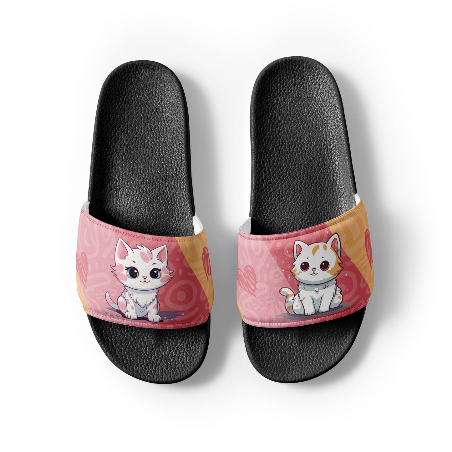 Cute Cat-Themed Pink Women's Slides