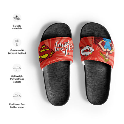 Supergirl-Themed Red Women's Slides