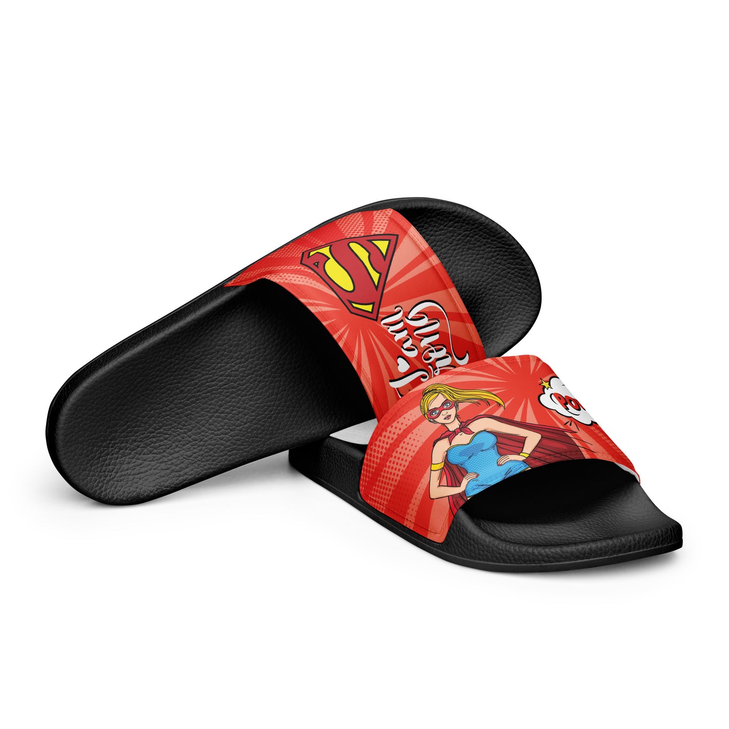 Supergirl-Themed Red Women's Slides