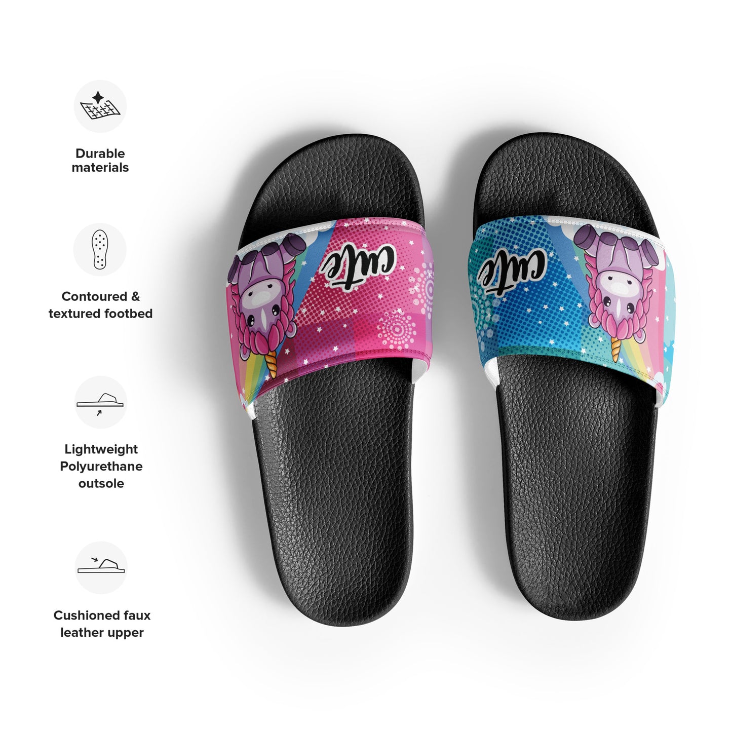 Colorful Unicorn Women's Slides