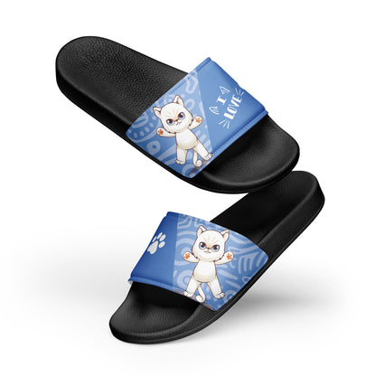 womens slides black front