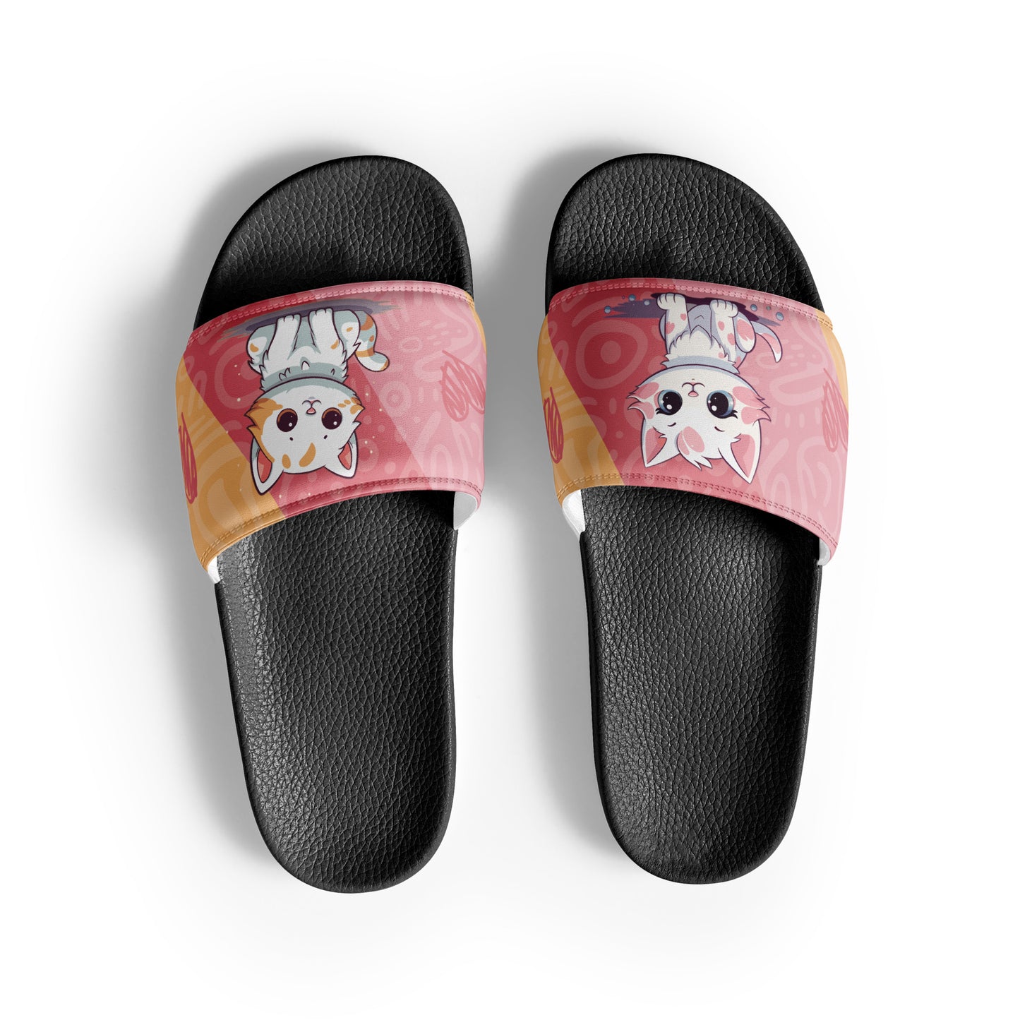 womens slides black front