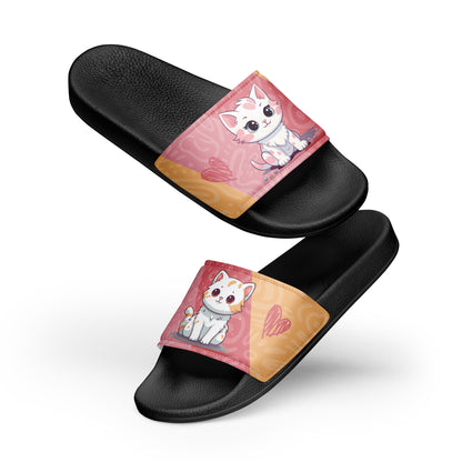 womens slides black front