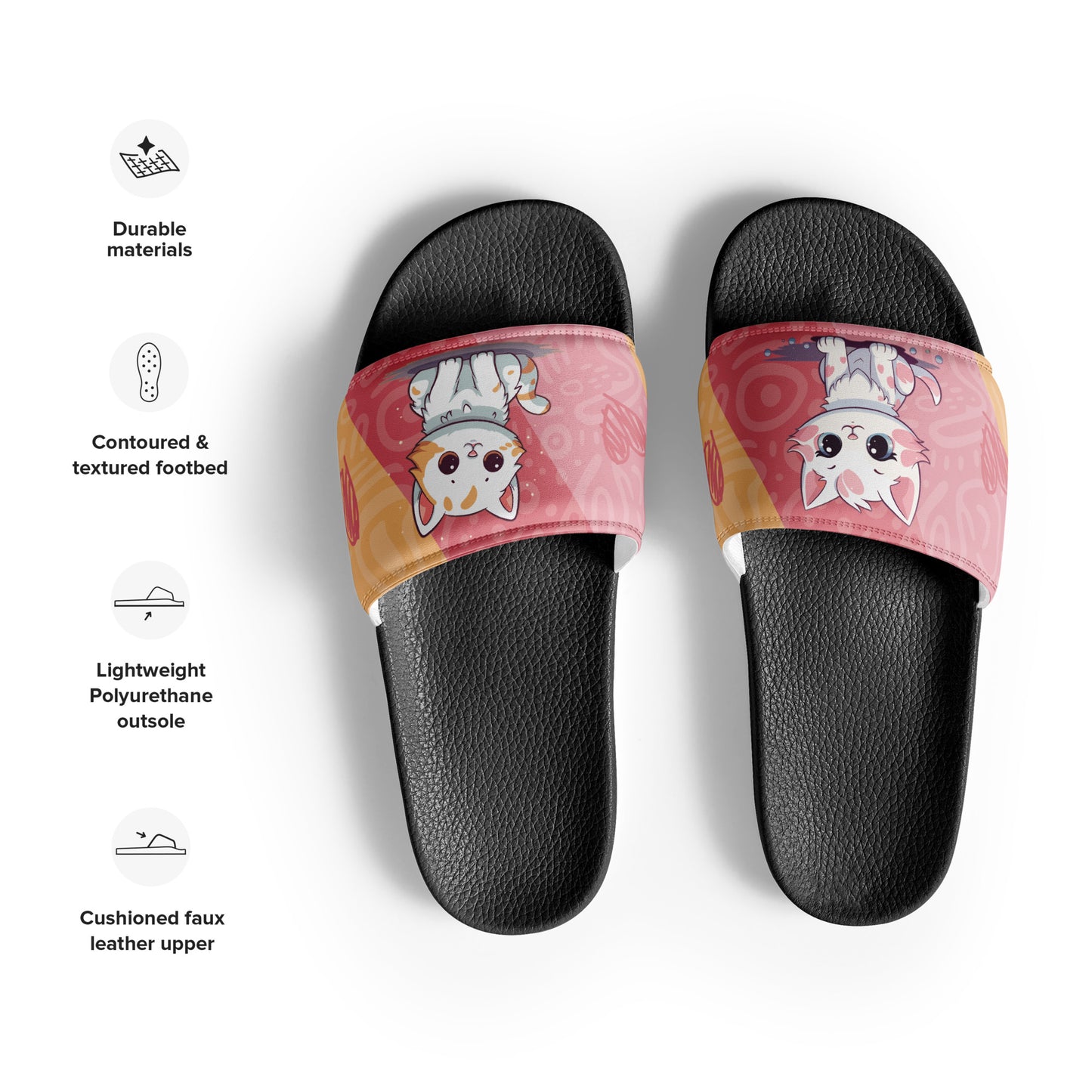 Cute Cat-Themed Pink Women's Slides