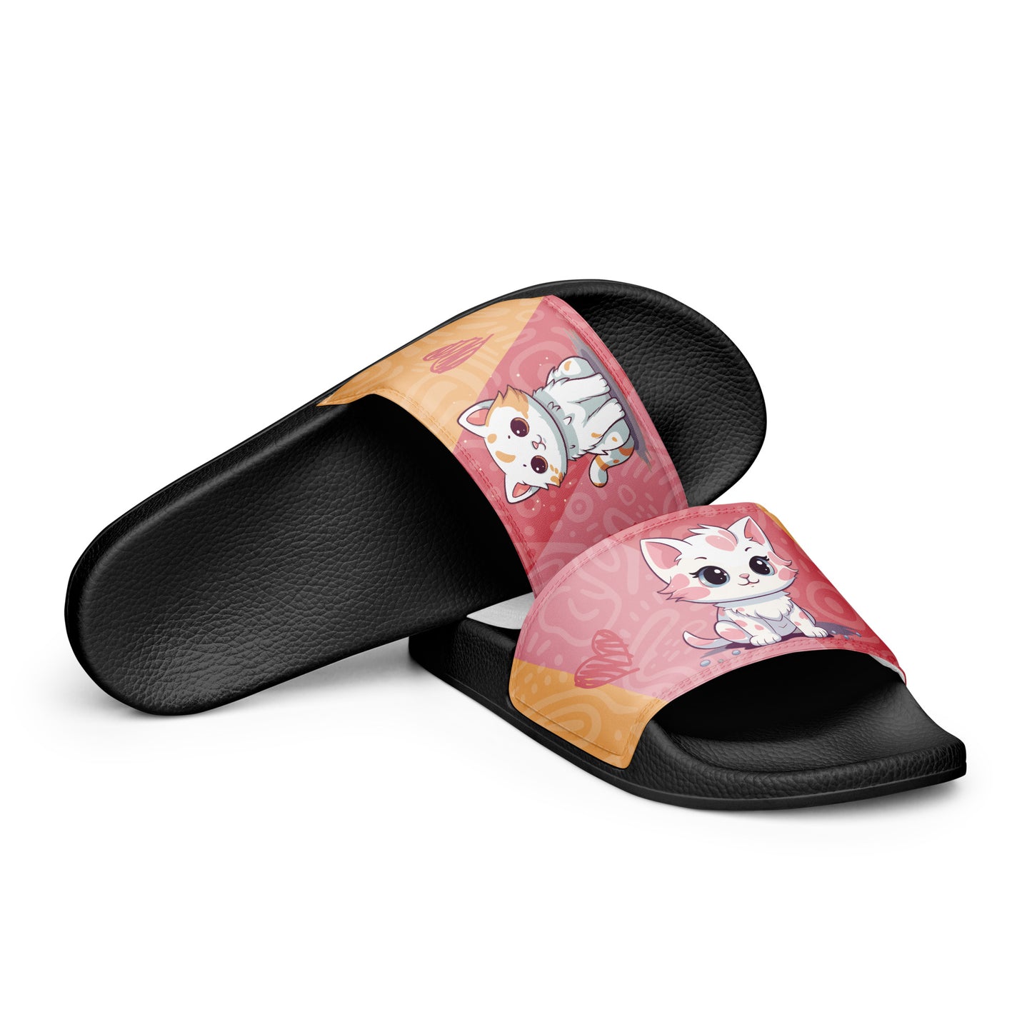 Cute Cat-Themed Pink Women's Slides