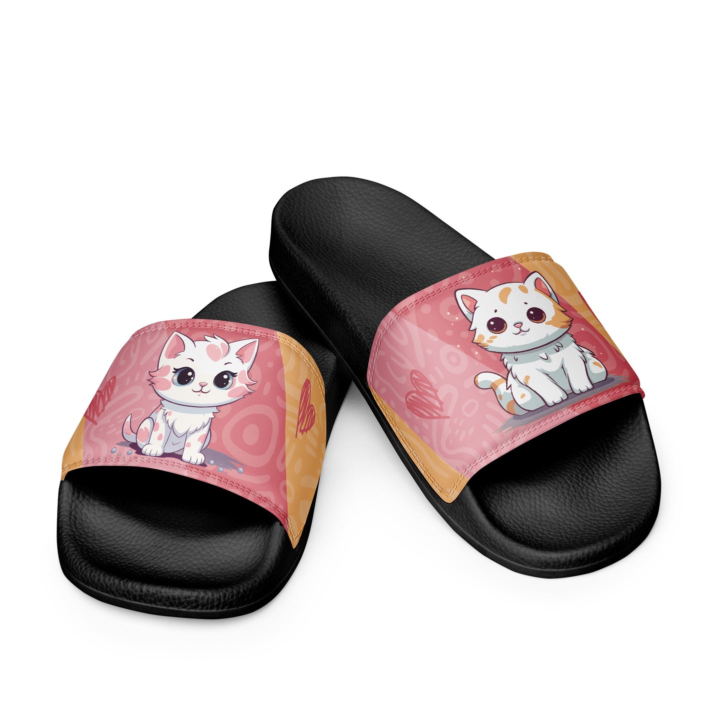 Cute Cat-Themed Pink Women's Slides