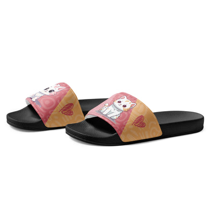 Cute Cat-Themed Pink Women's Slides