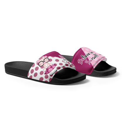 Pink Polka Dot Mushroom Women's Slides