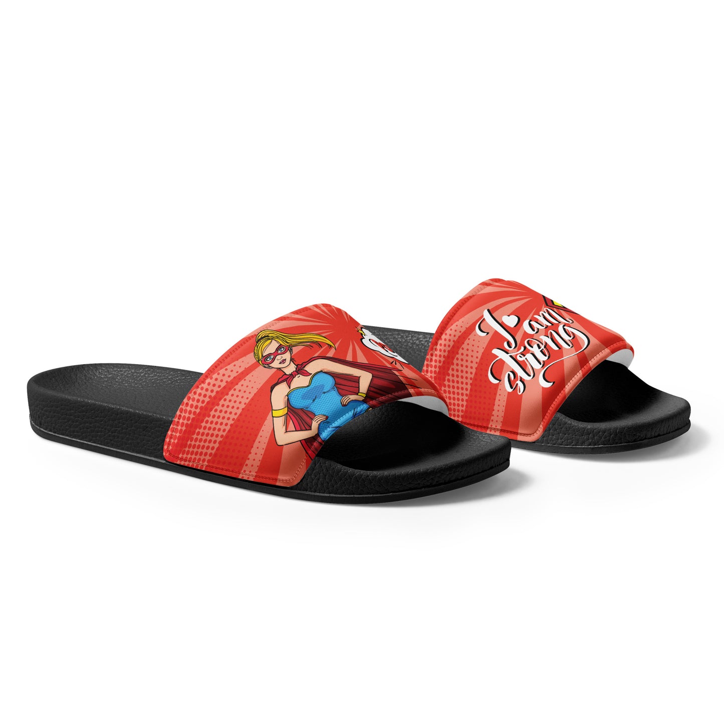 Supergirl-Themed Red Women's Slides