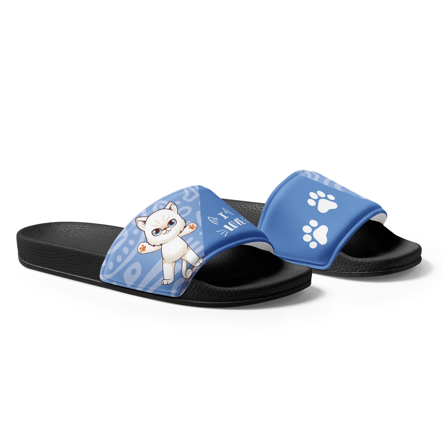 Blue Cat Paw Women's Slides