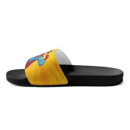 Superman-Themed Yellow Women's Slides