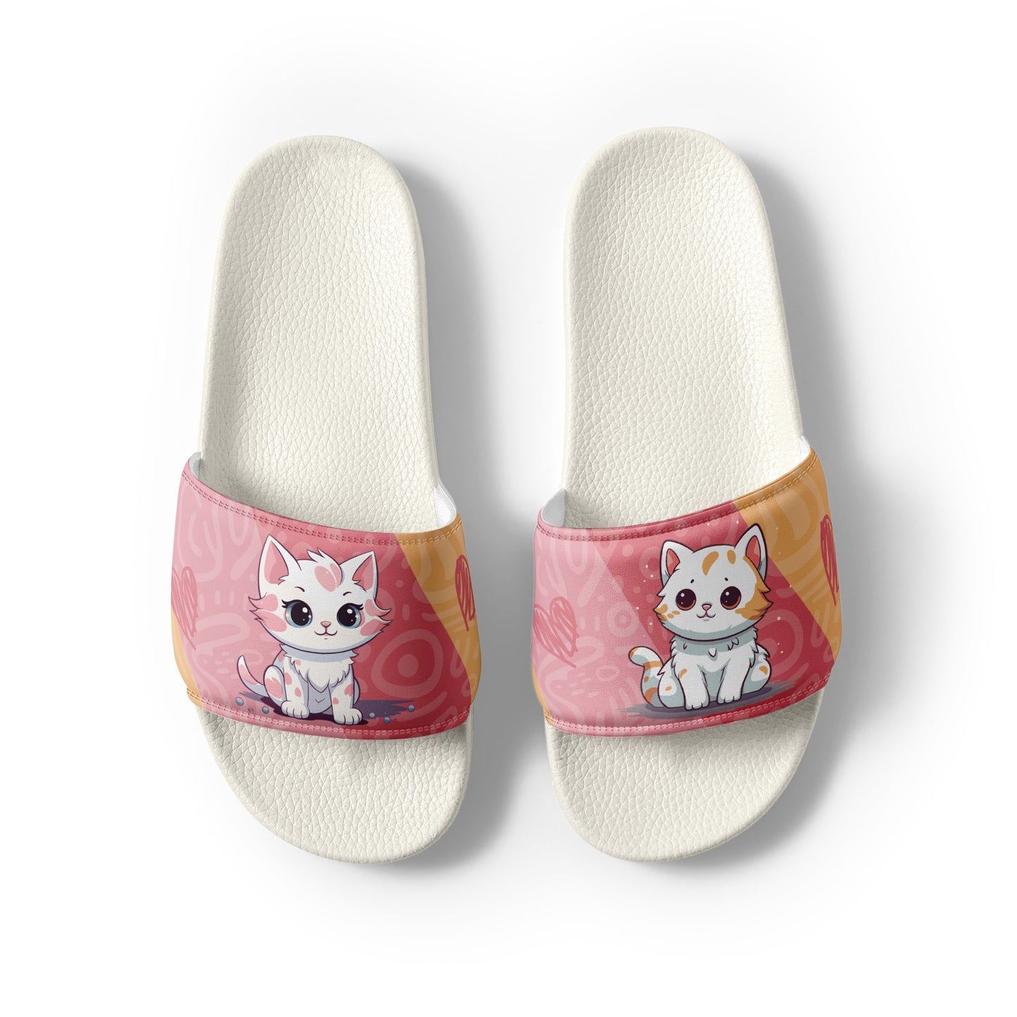 Cute Cat-Themed Pink Women's Slides